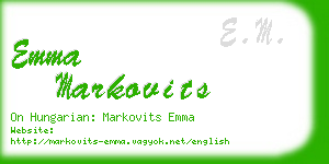 emma markovits business card